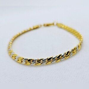 Gold Silver Tone Linked Chain Bracelet Two Tone Classic Jewelry NWT